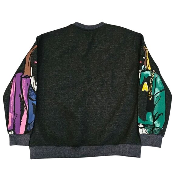 Women's IT GIRL Trendy Modern Graphic Print Oversized Pullover Sweatshirt Size M - Picture 3 of 9